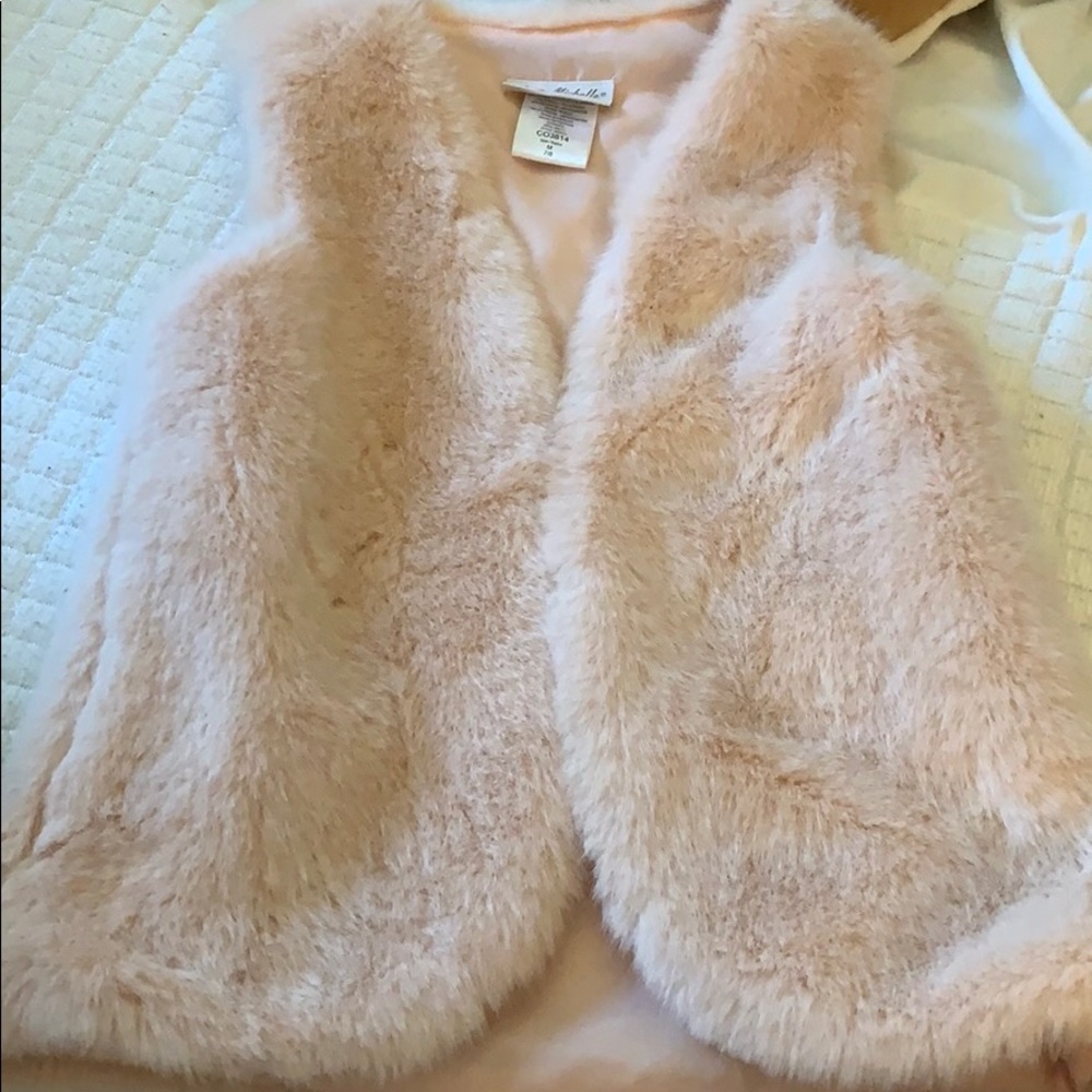 Super soft fuzzy vest - pink sz M